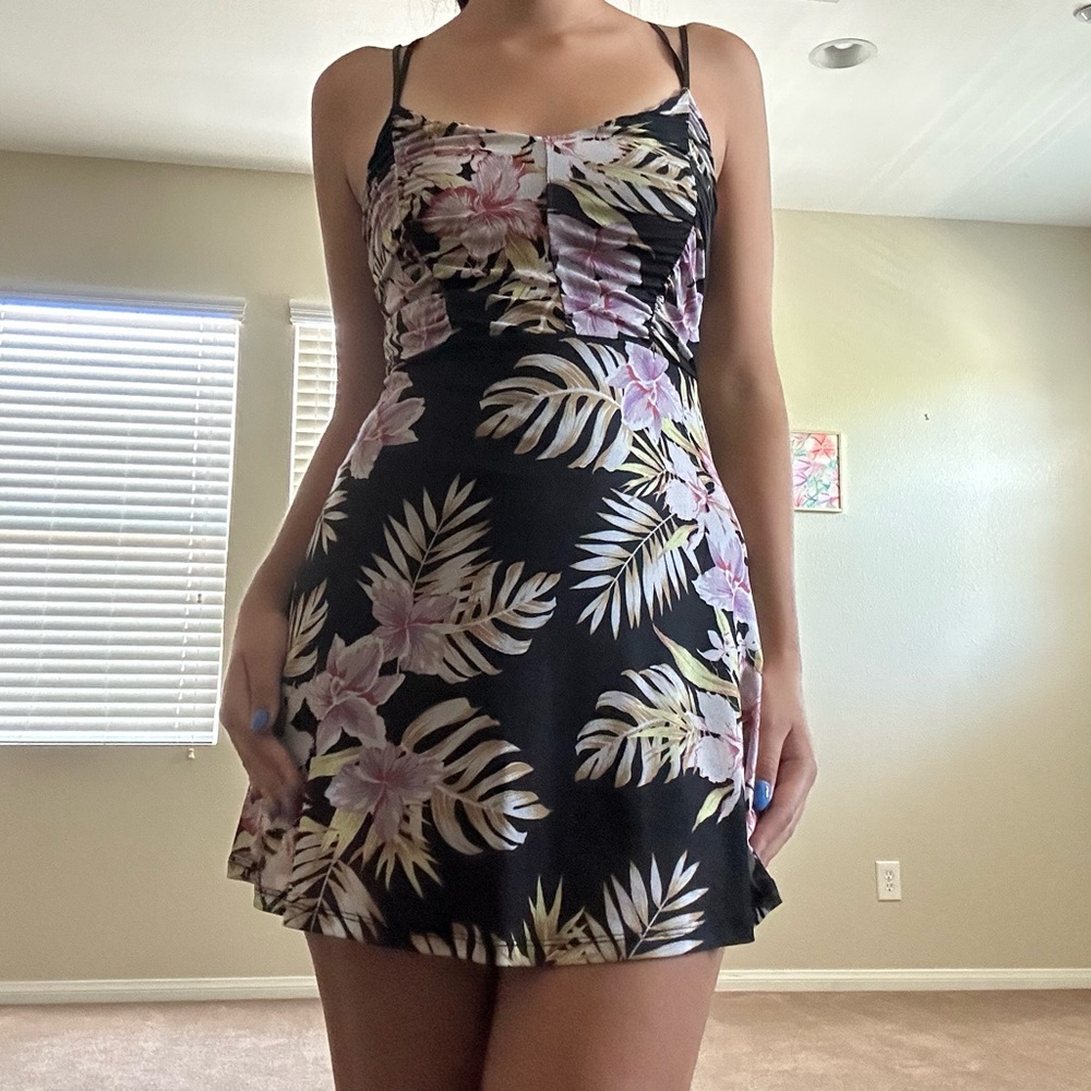 Volcom Black and White Spaghetti Strap Sundress